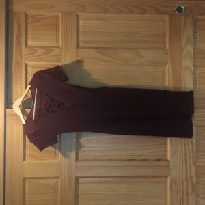 Burgundy bodycon midi dress